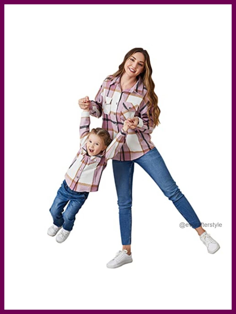 Mommy and Me Matching Plaid Flannel Shirt Long Sleeve Button Down Family Fall